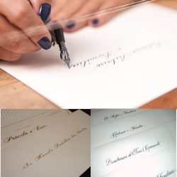 Caligrafias em convites de casamento