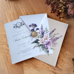 Convite de 15 anos com flores