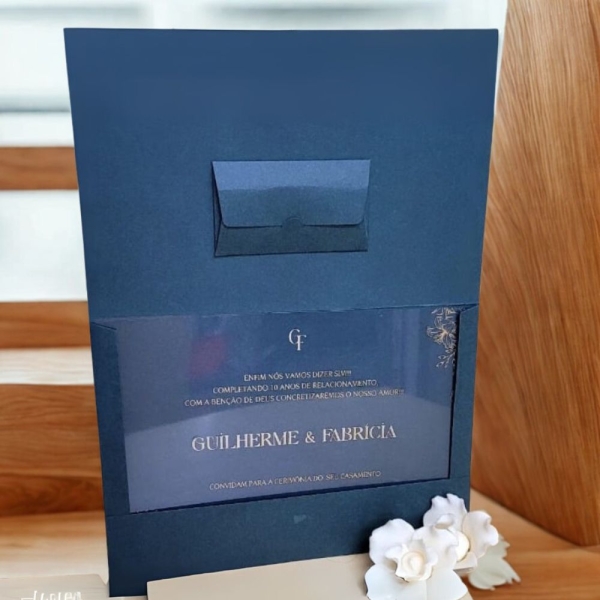 convite de casamento elegante