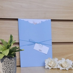 Convite de casamento em azul serenity