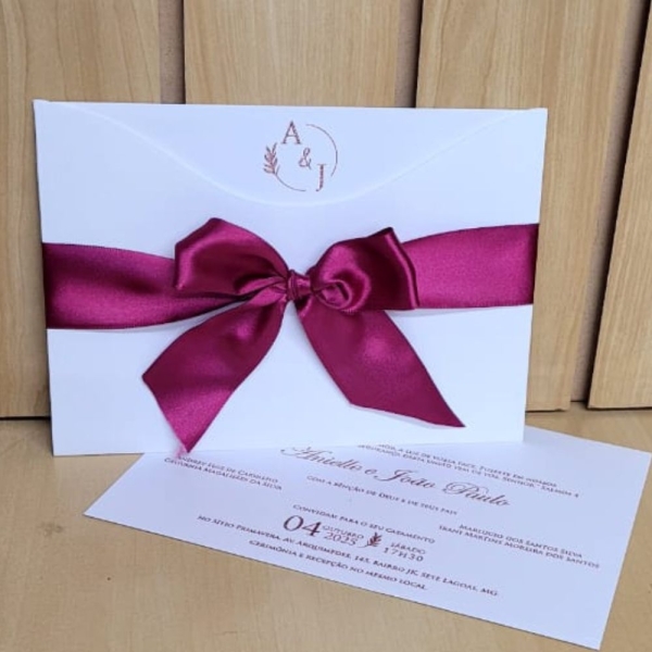 Convite de casamento com laço - Image 3