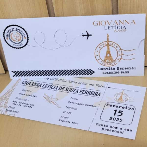 Convite de 15 Anos Modelo Passaporte - Image 3