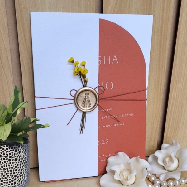 Convite de Casamento Oval