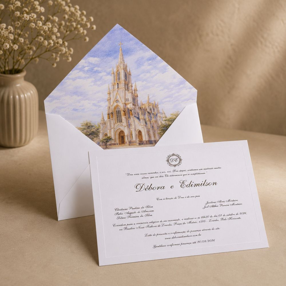 Convite de casamento com aquarela 1 Convite de casamento com aquarela