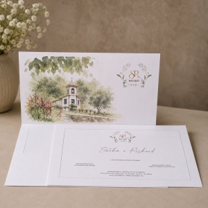 Convite de Casamento em Aquarela
