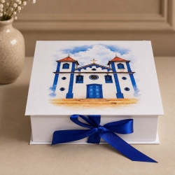 Caixa para Padrinho com Aquarela – 20 x 20 x 7