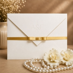 Convite de Casamento com laço