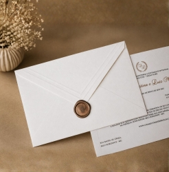 Convite de Casamento com Friso no Envelope
