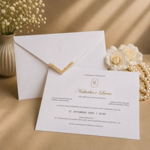 convite de casamento clássico