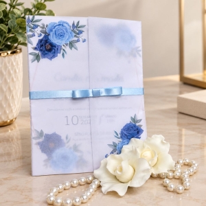 Convite de Casamento em Papel Vegetal com aquarela floral